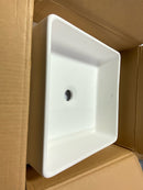Vigo VG04001 Dianthus 15" L x 15" W x 5" H Square Stone Composite Vessel Bathroom Sink - White