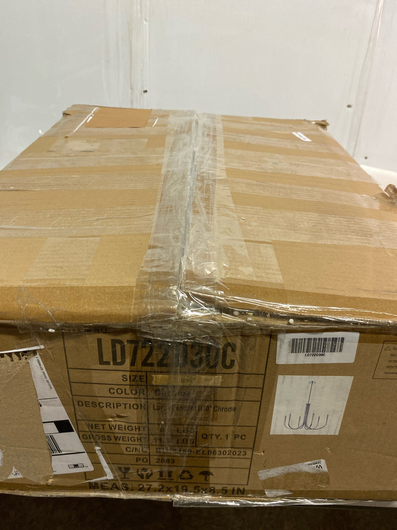 Elegant Lighting LD722D30C Layne 6 Light 30" Wide Taper Candle Style Chandelier - Chrome