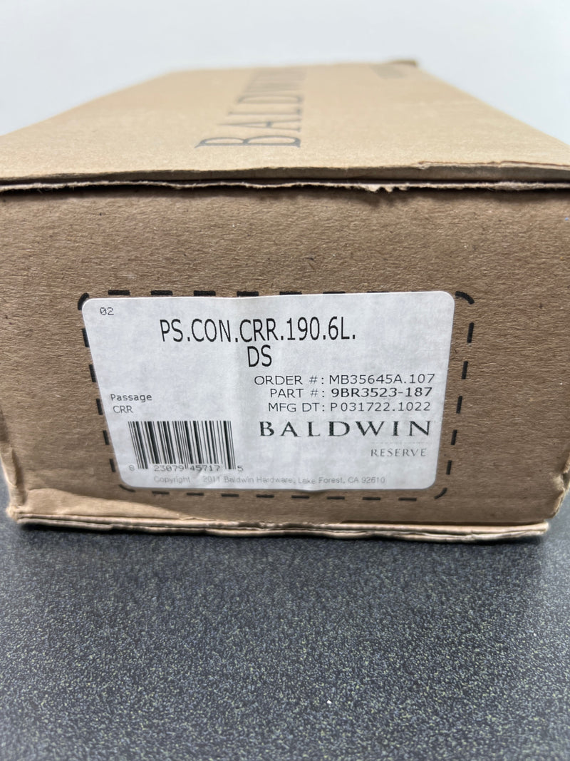 Baldwin PSCONCRR190 Contemporary Passage Door Knob with Round Rose - Satin Black