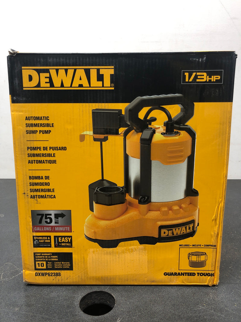 Dewalt DXWP62383 1/3 hp. Stainless Steel/Cast Iron Submersible Sump Pump