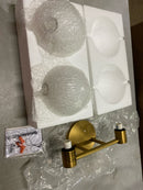 Minka Lavery 2992-732 Fenton 2 Light 15" Wide Bathroom Vanity Light - Legacy Brass with White Striped Glass
