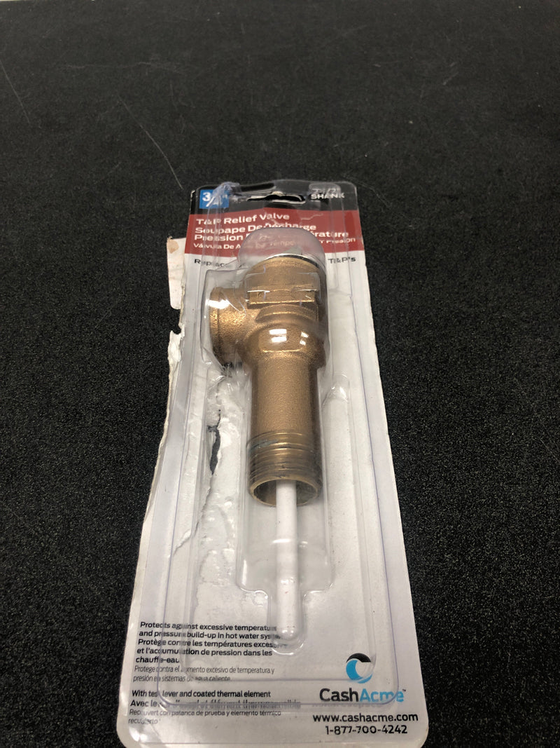 Cash acme 23577-0150 3/4 in. Bronze NCLX-5LX Temperature and Pressure Relief Valve with 2-1/2 in. Shank MNPT Inlet FNPT Outlet