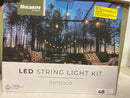 Bulbrite 812483 48' Long 15 Light White LED String Light - Black / Clear Vintage