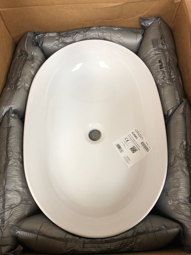 WS Bath Collections Nolita 5343 WG Nolita 23-5/8" Oval Ceramic Vessel Bathroom Sink - Glossy White