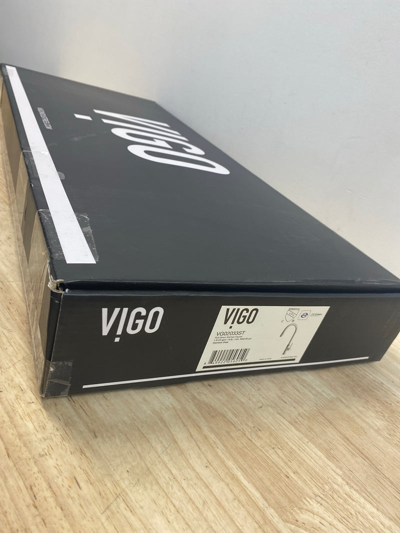 Vigo VG02033ST Bristol 1.8 GPM Single Hole Pull Down Kitchen Faucet - Stainless Steel