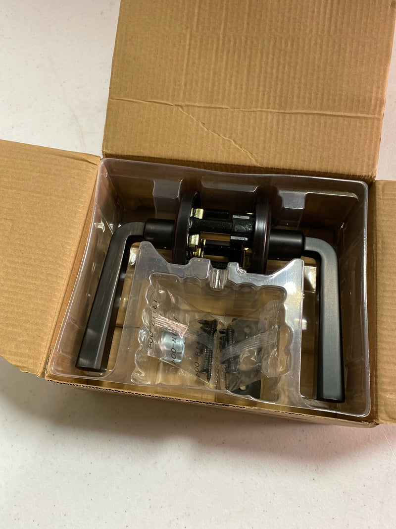 Kwikset 720TDL-11P Trafford Passage Door Lever Set with Round Rose - Venetian Bronze