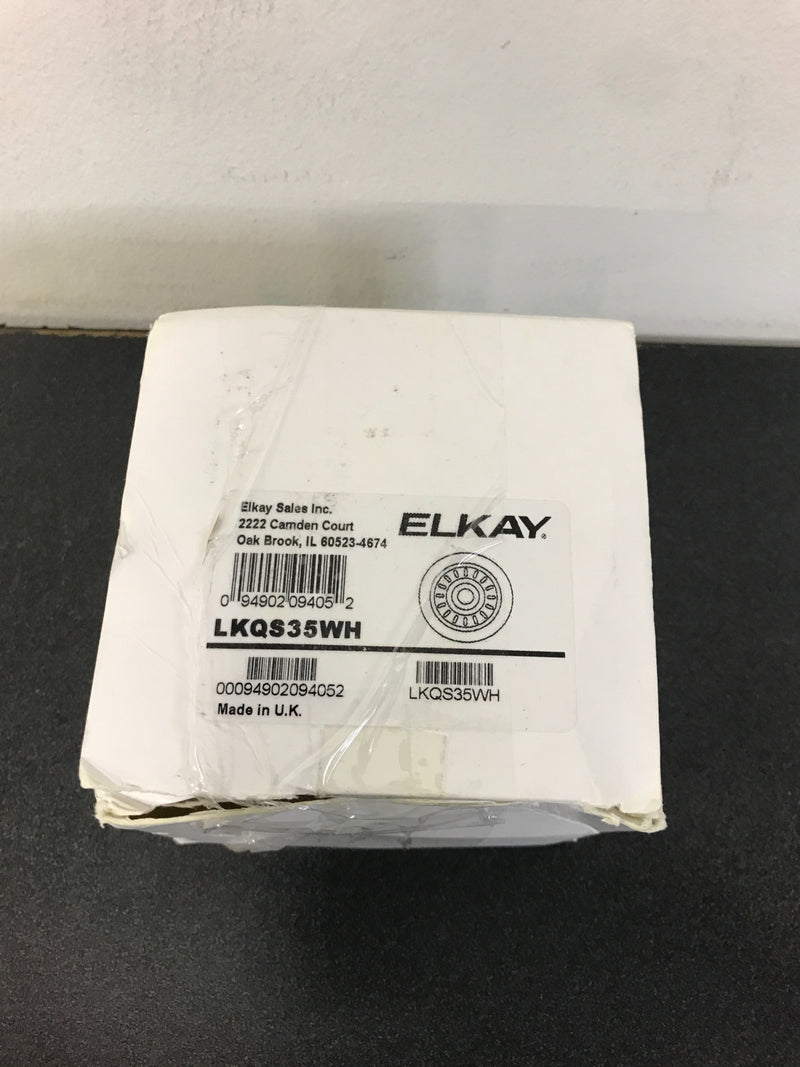 Elkay Polymer Drain Fitting for 3-1/2 in. Sink Drain Opening in White-LKQS35WH