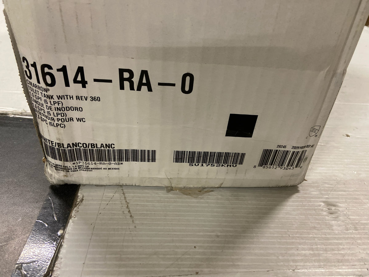 Kohler K-31614-RA-0 Cimarron 1.6 GPF Toilet Tank Only - Right Hand Lever - White