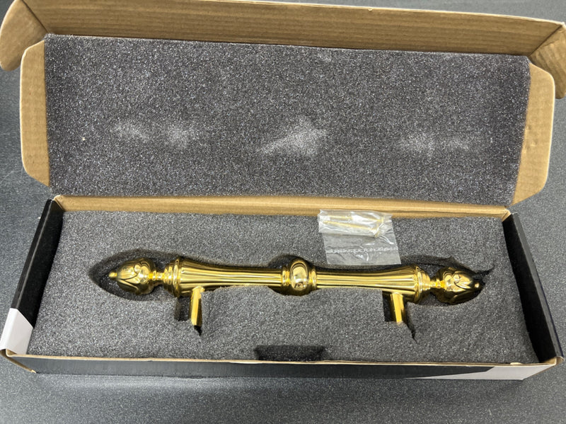 Alno A6904-PB/NL Ornate 4-1/2 Inch Center to Center Bar Cabinet Pull - Unlacquered Brass