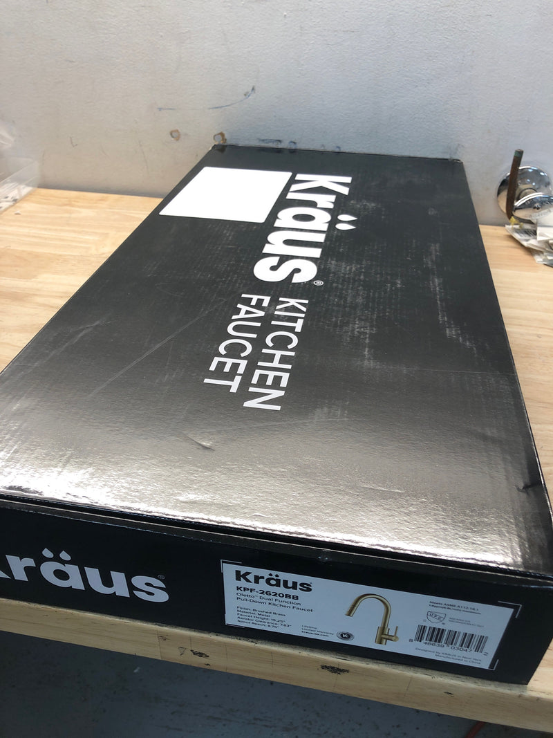 Kraus KPF-2620BB Oletto 1.75 GPM Single Hole Pull Down Kitchen Faucet - Brushed Brass