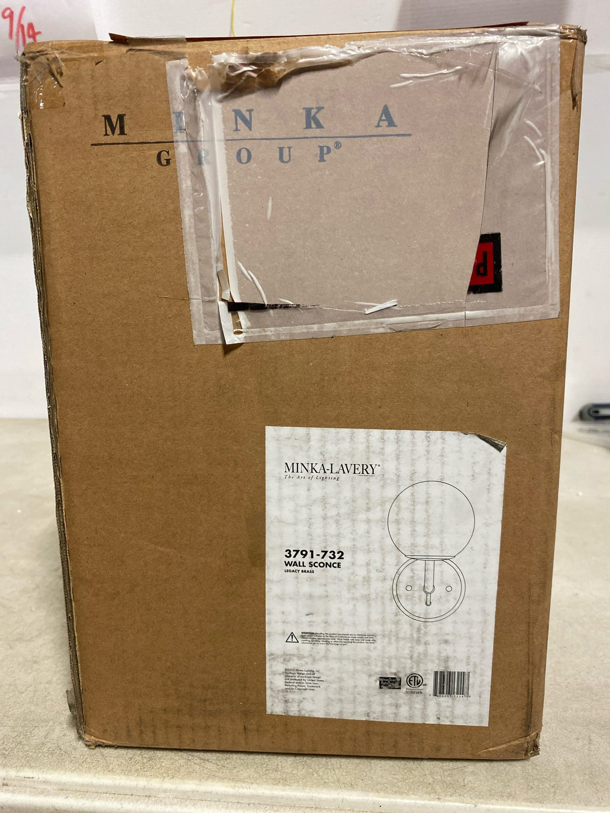 Minka Lavery 3791-732 Whitehall 11" Tall Bathroom Sconce with Etched Glass - Legacy Brass