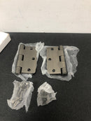 Deltana S35R4HD15 3.5" x 3.5" Plain Bearing 1/4" Radius Corners Mortise Hinge - Pair - Satin Nickel