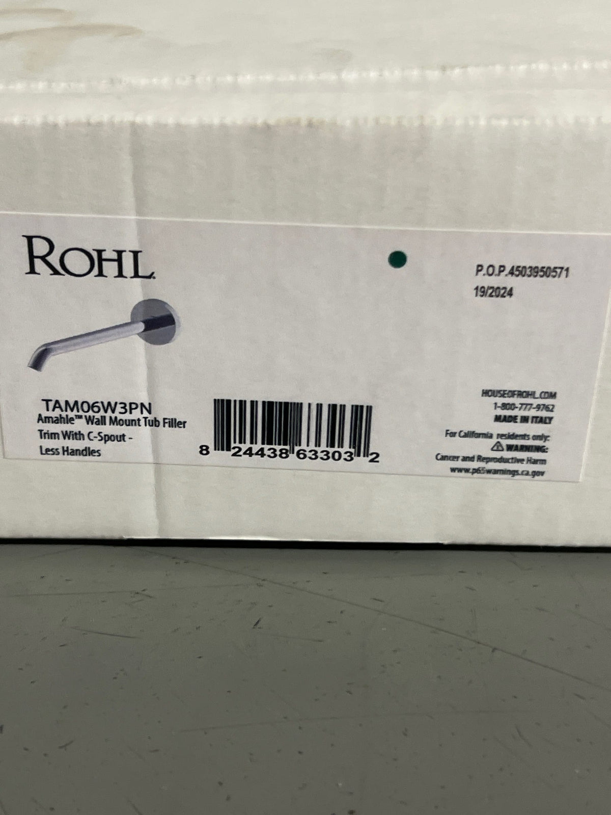 Rohl Amahle Wall Mount Tub Filler Trim With C-Spout Part