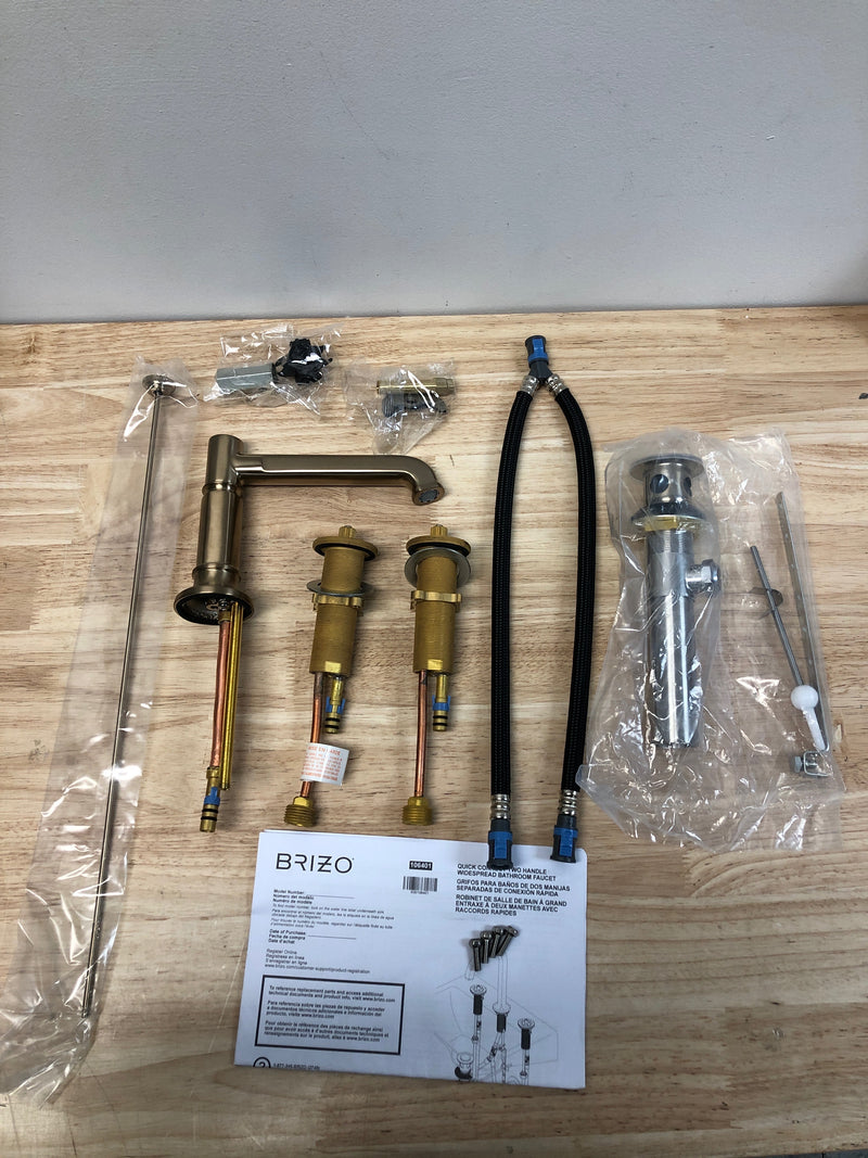 Brizo 65377LF-GLLHP-ECO Invari 1.2 GPM Widespread Bathroom Faucet with Pop-Up Drain Assembly Less Handles - Luxe Gold