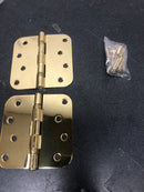 Deltana S44R5BB3 Ball Bearing 4" x 4" Ball Bearing 5/8" Radius Corners Mortise Hinge - Pair