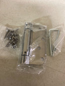 Deltana DSH4R526 Steel Self Close Spring Hinge| 4" x 4" x 5/8" Radius| Single - Bright Chrome