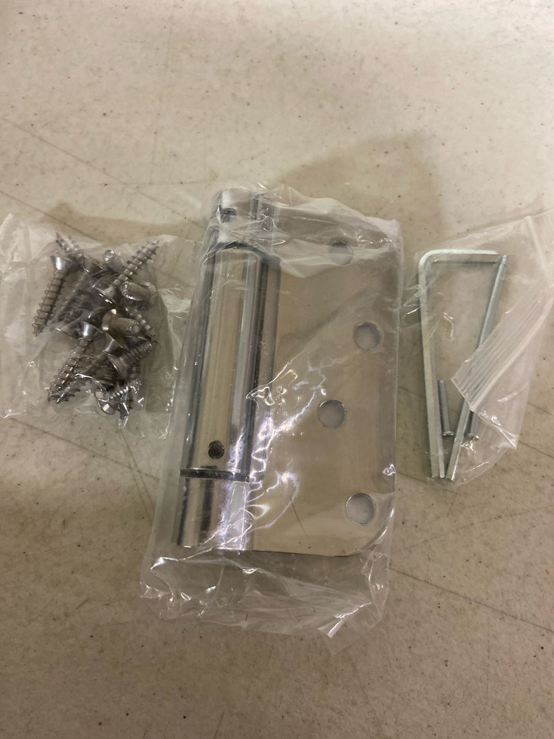 Deltana DSH4R526 Steel Self Close Spring Hinge| 4" x 4" x 5/8" Radius| Single - Bright Chrome