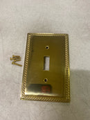 Nostalgic Warehouse 719962 Rope Vintage 1 Gang Single Toggle Light Switch Wall Cover Plate - Polished Brass