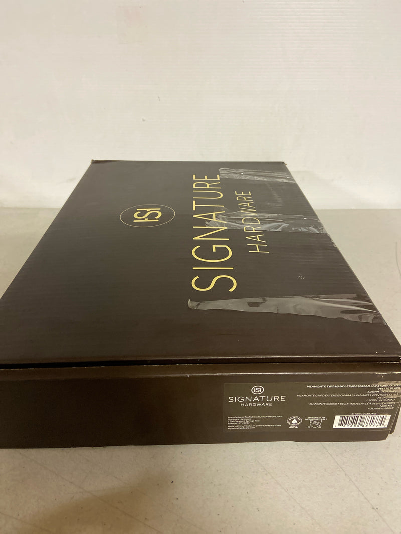 Signature Hardware 477035 Vilamonte 1.2 GPM Widespread Bathroom Faucet with Metal Lever Handles and Pop-Up Drain Assembly