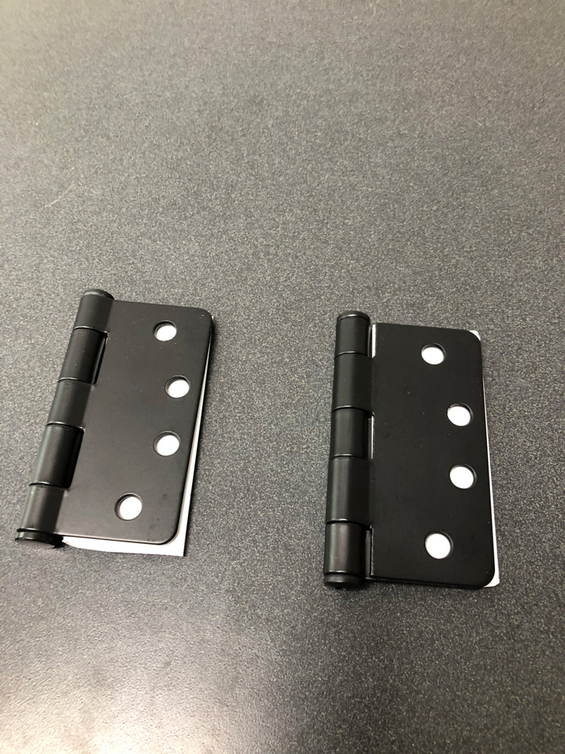 Emtek 9200 Steel Hinges (Pair) - HD - 1/4" Radius Corners - 4" x 4" - 9202419 - Flat Black (US19)