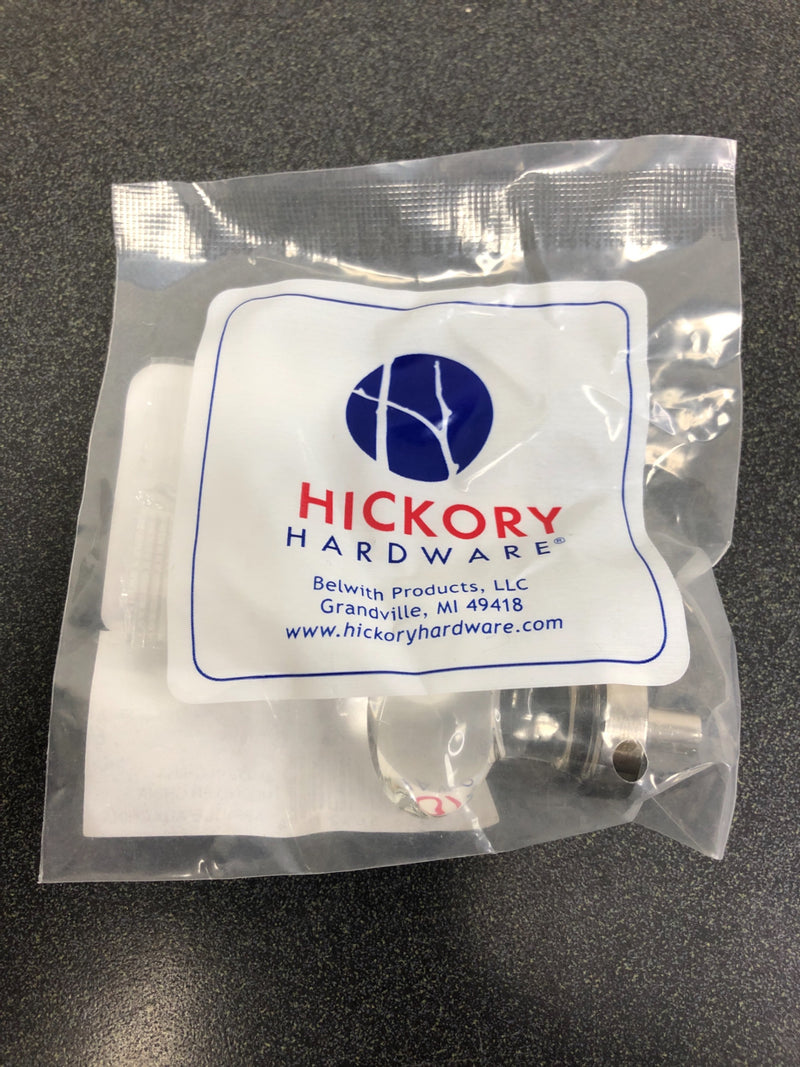 Hickory Hardware HH075852-GLSN Gemstone 1 3/4 Inch Clear Glass Oval Cabinet Knob / Drawer Knob - Glass with Nickel