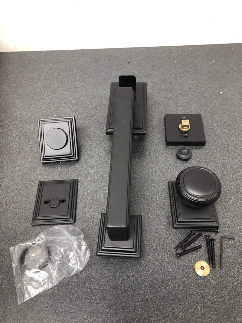 Emtek 4203US19 Hamden Full Dummy Handleset from the American Classic Collection - Flat Black