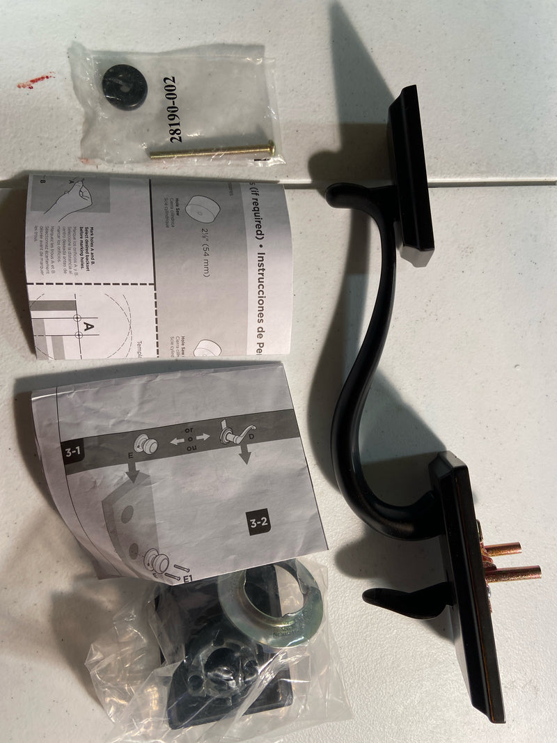 Kwikset 802HELIP-15 Signature Series Hawthorne Dummy Handleset - Exterior Trim Only - Satin Nickel