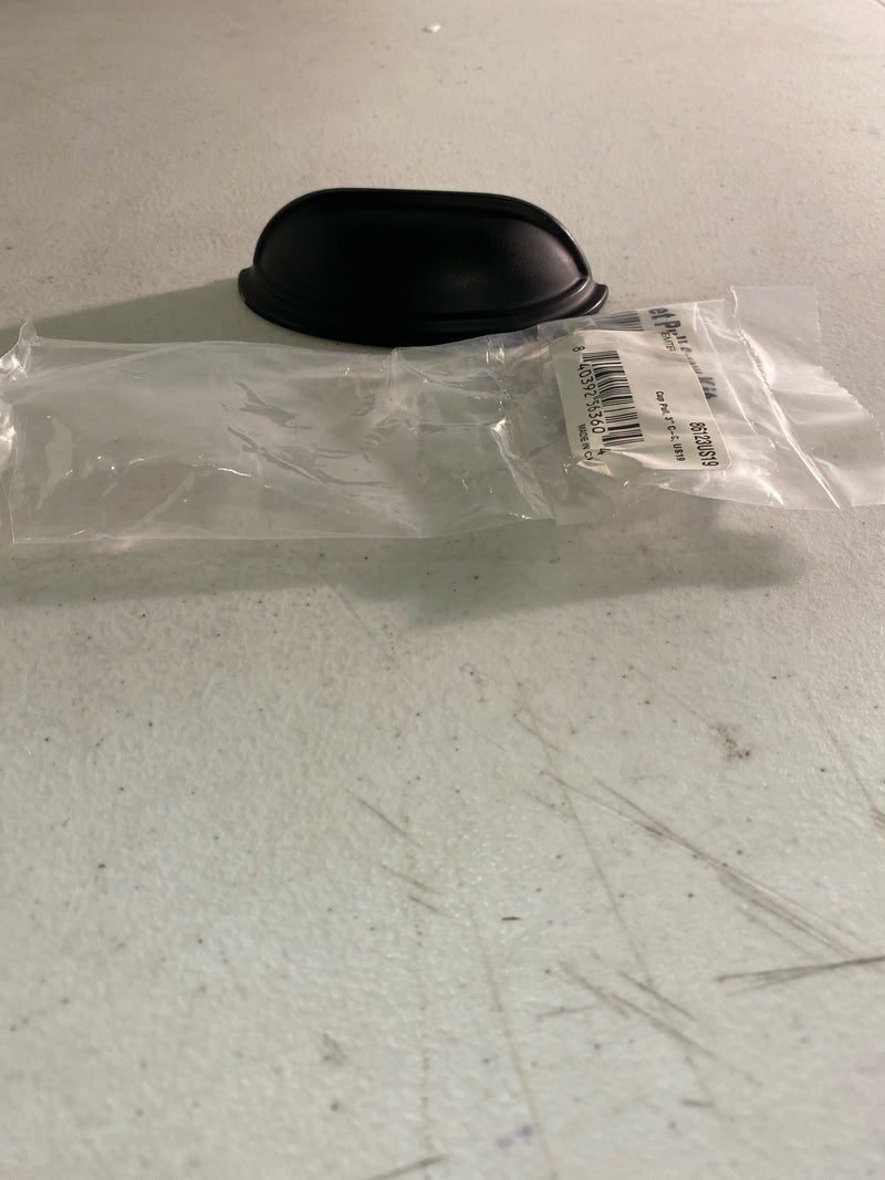 Emtek 86123 Cup 3" Center To Center Cabinet Pull From The Traditional Collection - Black