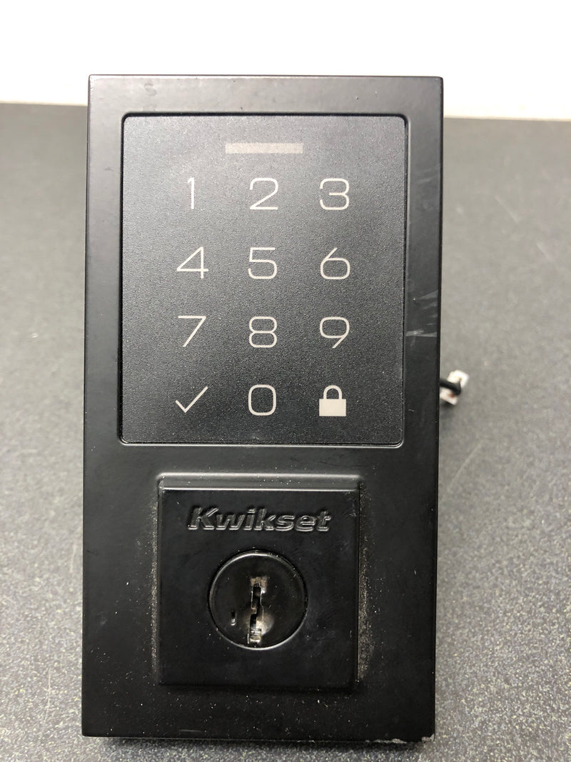 Kwikset 9270CNT-514S SmartCode Deadbolts Touchscreen Single Cylinder Keyless Entry Deadbolt with UL Fire Rating and Smartkey Technology - Matte Black