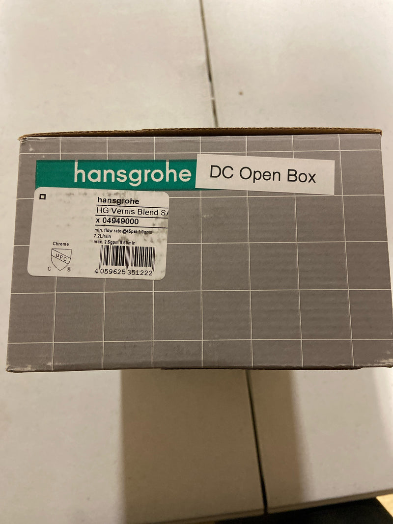 hansgrohe Vernis Blend 4-inch Handheld Shower Head Set 3-Spray Rain, IntenseRain High Pressure Detachable Shower Head with Hose in Chrome, 2.5 GPM, 04949000