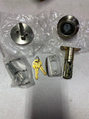Kwikset Single Cylinder Round Deadbolt SmartKey with RCAL Latch and Dual RCS and 5303 Full Lip Strike K3