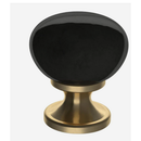 Brainerd Casual Black Ceramic 1 1/8" Knob with Champagne Bronze P37371W-CZB-CP