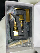 Bwe A-916445-TG-4 8 in. Widespread Double Handle Bathroom Faucet with Pop-up drain in Brushed Gold