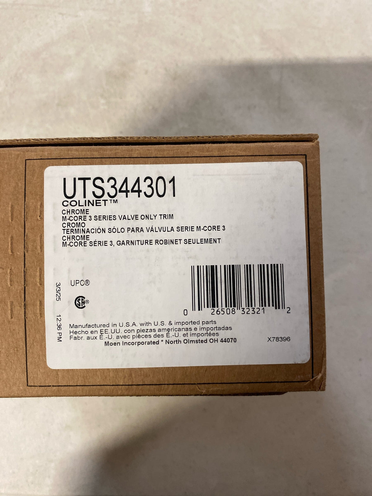 Moen UTS344301 Colinet M-CORE 3-Series 1-Handle Valve Trim Kit, Valve Required, Chrome