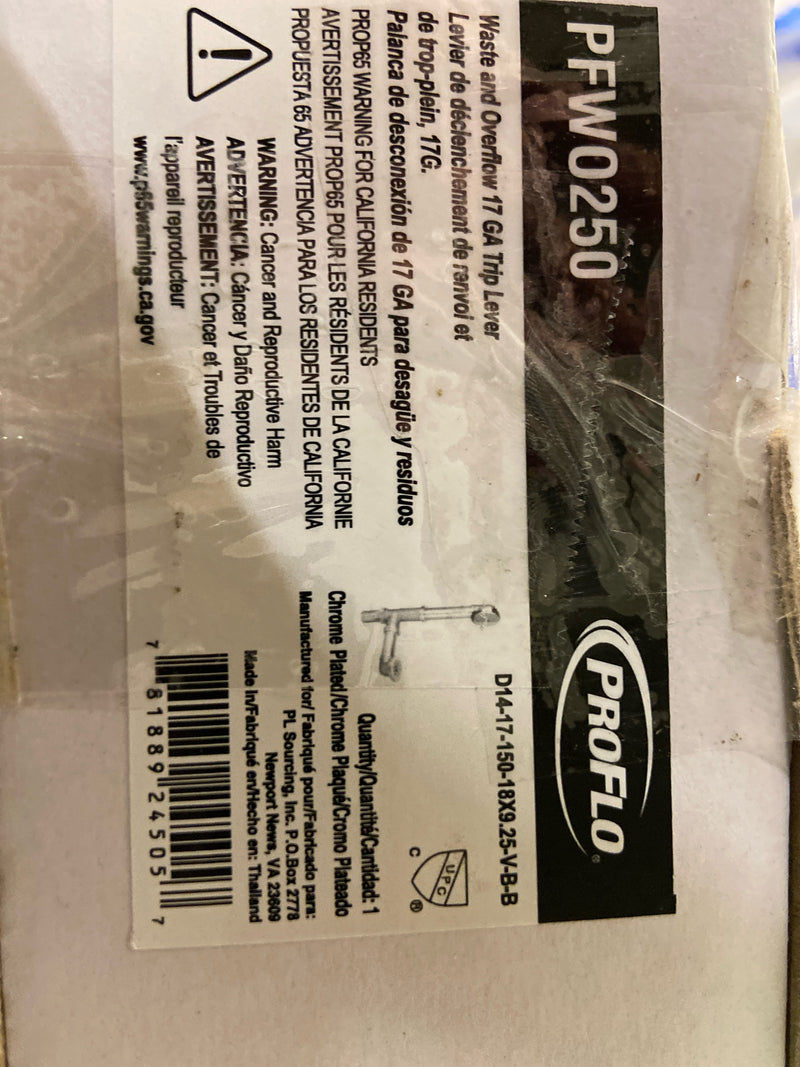 PROFLO PFWO250 Tub and Shower Waste/Overflow Drain - For tubs 18" - 24" Tall - Chrome