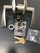 Schlage F51AMER619GRW Merano Single Cylinder Keyed Entry Door Lever Set with Decorative Greenwich Trim - Satin Nickel