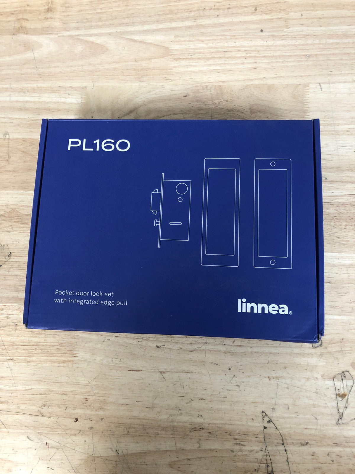 Linnea PL160S-00-FD-SBR 304 Grade Stainless Steel Square Pocket Door Pull - PVD Satin Brass