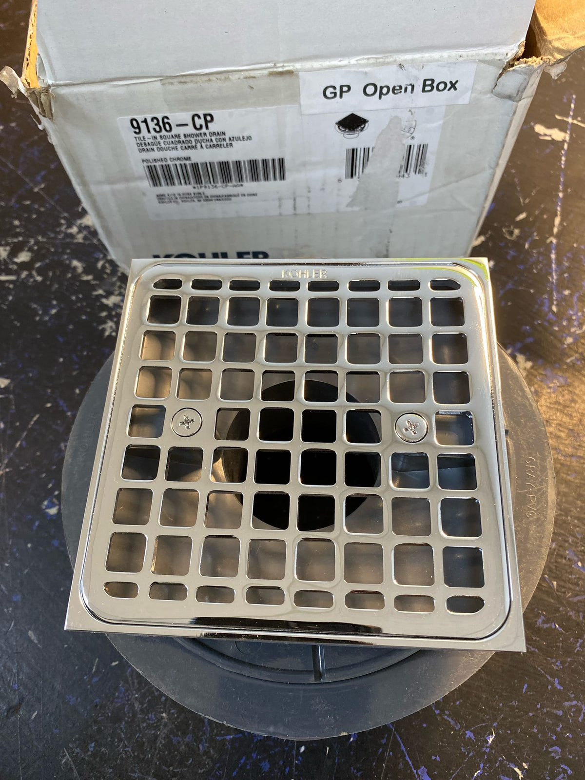 KOHLER Clearflo Square Holes Square Brass Shower Drain