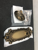 Signature Hardware 480935 Valma Solid Brass Passage Door Knob Set with Adjustable 2-3/8" or 2-3/4" Backset - Antique Brass