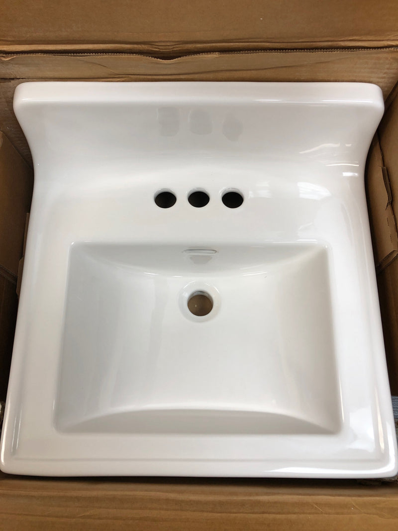 KOHLER Greenwich White Wall-Mount Rectangular Bathroom Sink with Overflow Drain (20.75-in x 18.25-in)