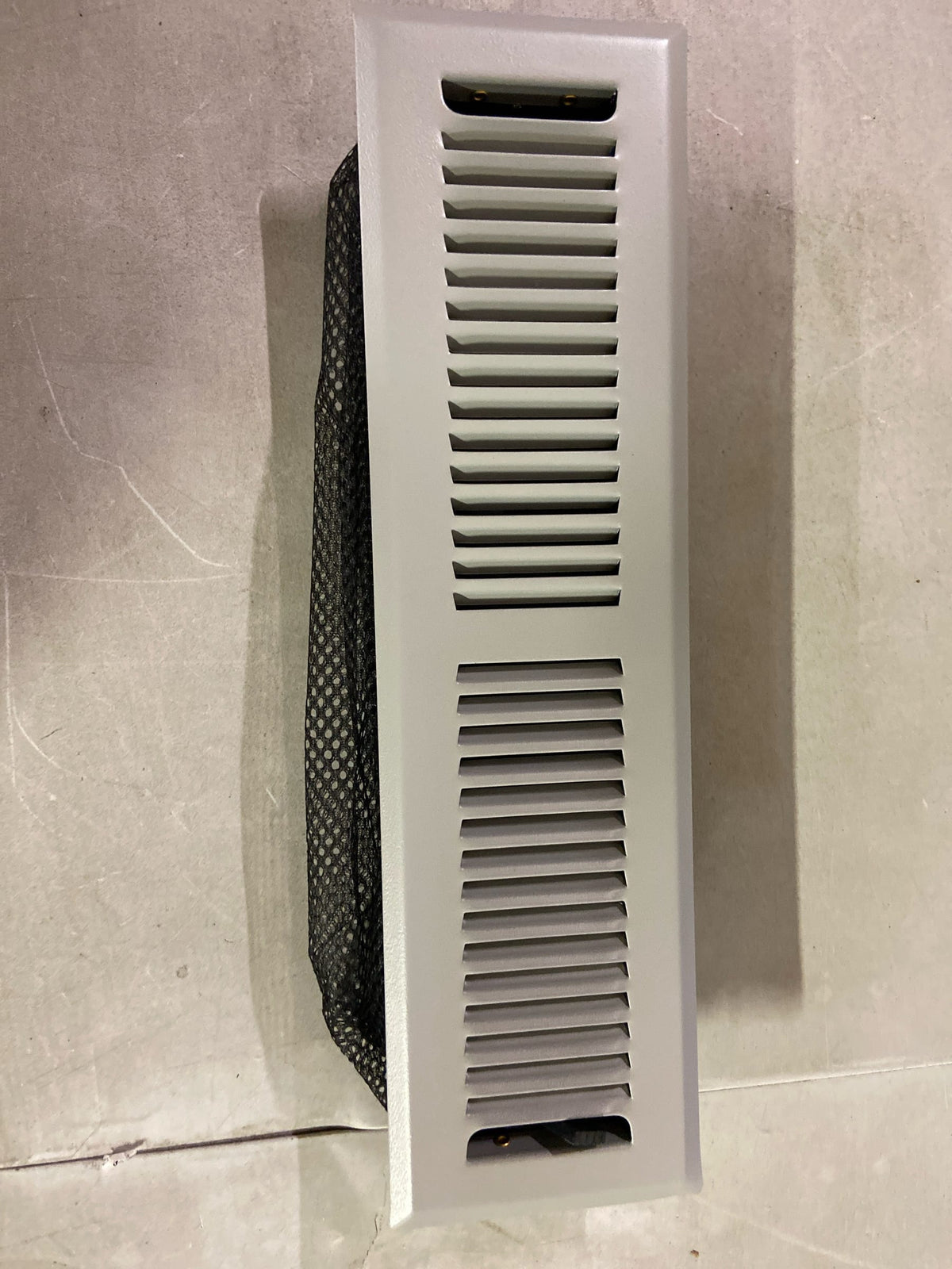 Home intuition CTFV212LG Contemporary 2 x 12 in. Decorative Floor Register Vent with Mesh Cover Trap, Light Grey