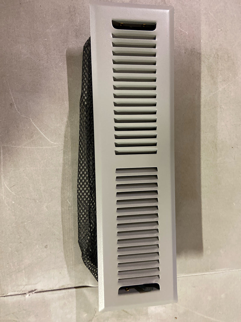 Home intuition CTFV212LG Contemporary 2 x 12 in. Decorative Floor Register Vent with Mesh Cover Trap, Light Grey