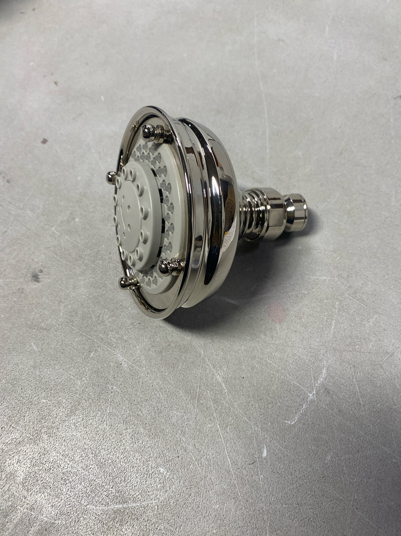 Rohl 1085/8PN 3-Spray Patterns 4.1 in. Single Wall Mount Fixed Shower Head in Polished Nickel
