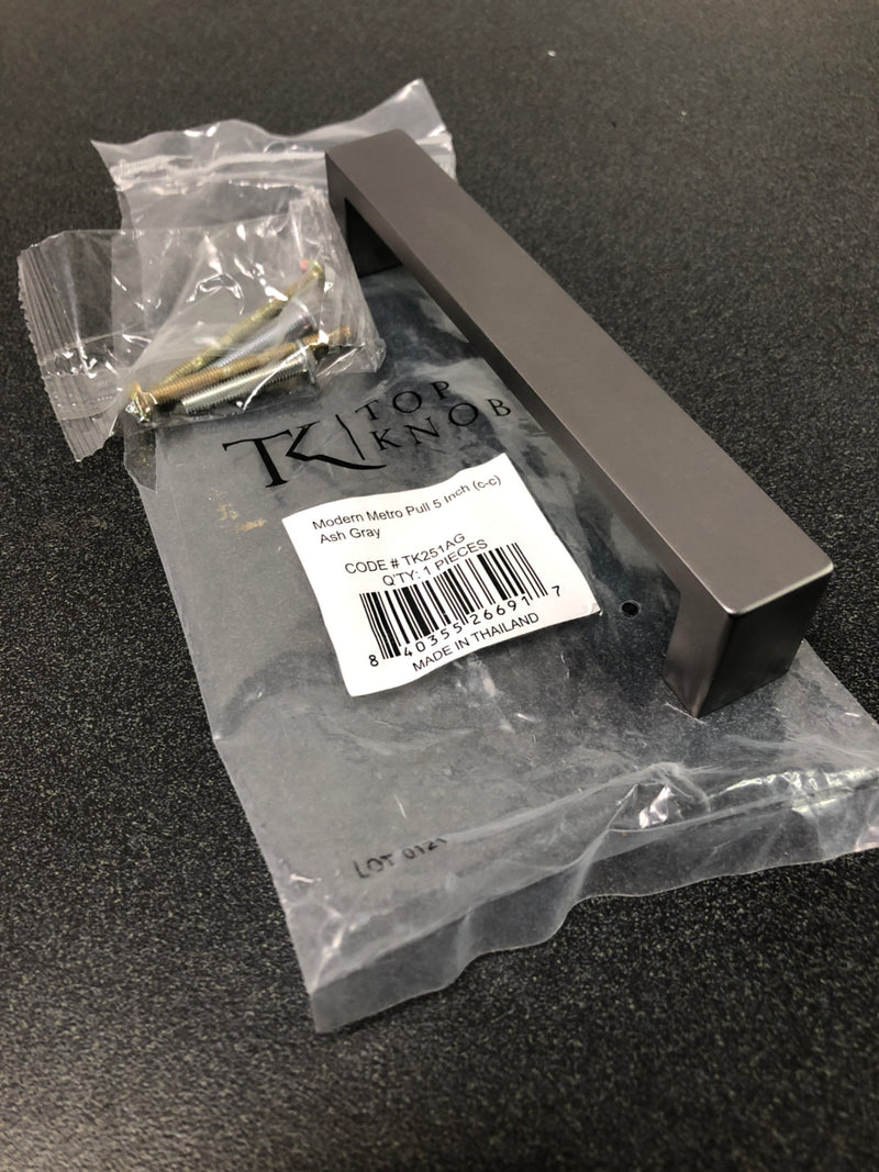 Top Knobs TK251AG Sanctuary II 5 Inch Center to Center Handle Cabinet Pull - Ash Gray