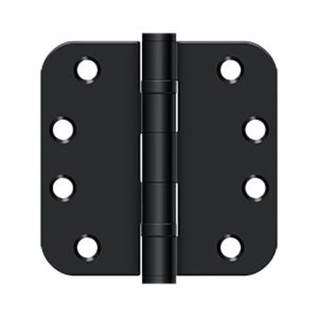 Deltana S44R5HDB1B 4" x 4" Ball Bearing 5/8" Radius Corners Mortise Hinge - Pair - Black