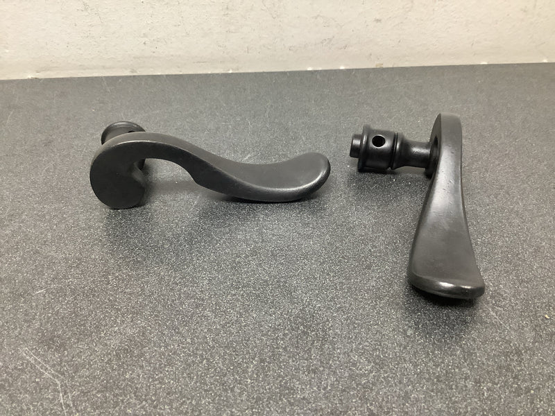 Baldwin 5152402MR Pair of Estate Levers without Rosettes - Distressed Oil Rubbed Bronze