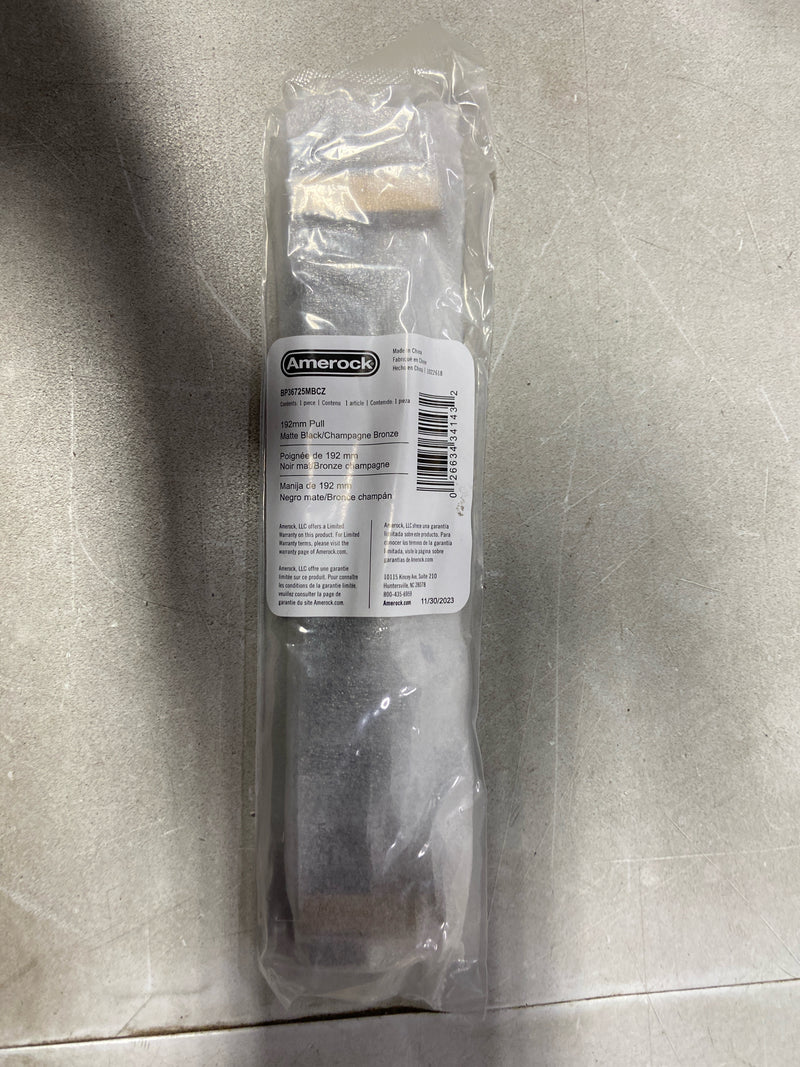 Amerock BP36725MBCZ Mulino 7-9/16 in. (192mm) Center-to-Center Modern Matte Black/Champagne Bronze Bar Cabinet Pull