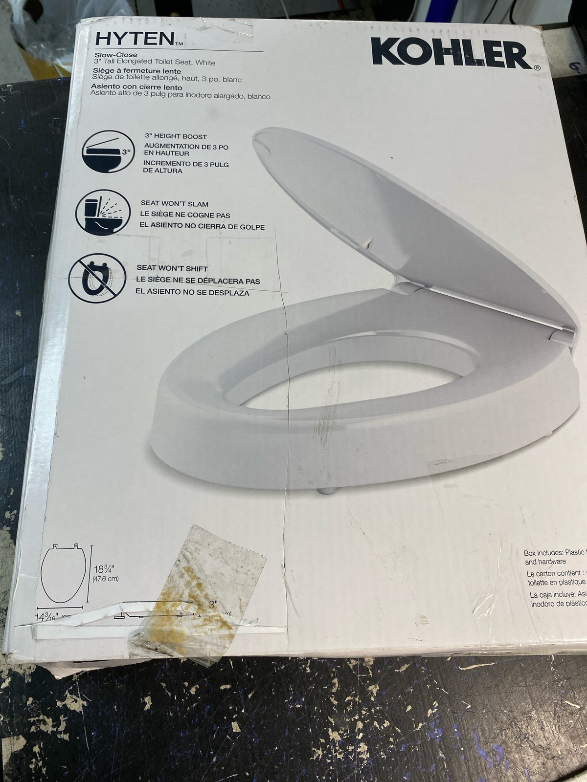 Kohler K-25875-0 Hyten Elongated Closed-Front Toilet Seat with Soft Close - White