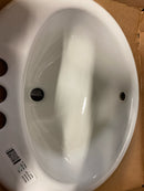 Kohler K-2905-4-0 Farmington 19-1/4" Oval Cast Iron Drop In Bathroom Sink with Overflow and 3 Faucet Holes at 4" Centers - White