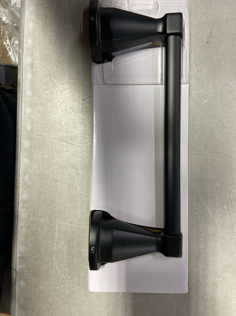 Delta 77608-BL Stryke 8 in. Wall Mount Hand Towel Bar Bath Hardware Accessory in Matte Black